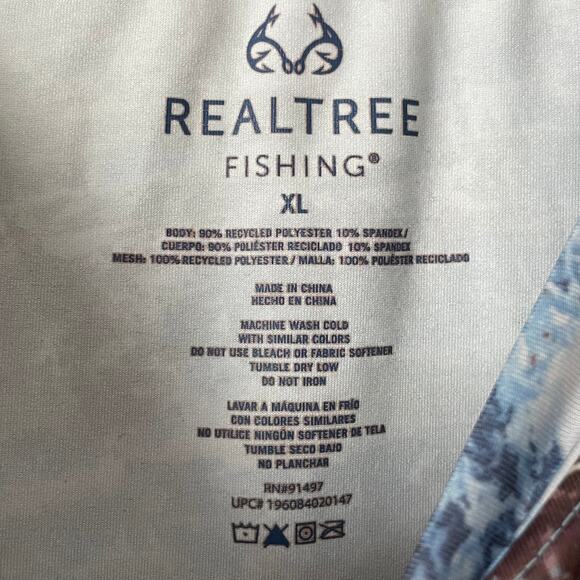Realtree Shirt Men XL Blue Fishing Aspect Base Layer Camo Outdoor Gorpcore Y2K - Picture 10 of 11